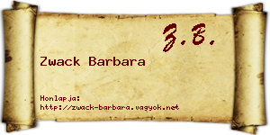 Zwack Barbara névjegykártya